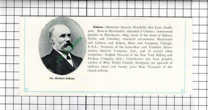 John Edward Middlehurst Ebor Lodge / Herbert Kidson Southport - c.1905 Clipping