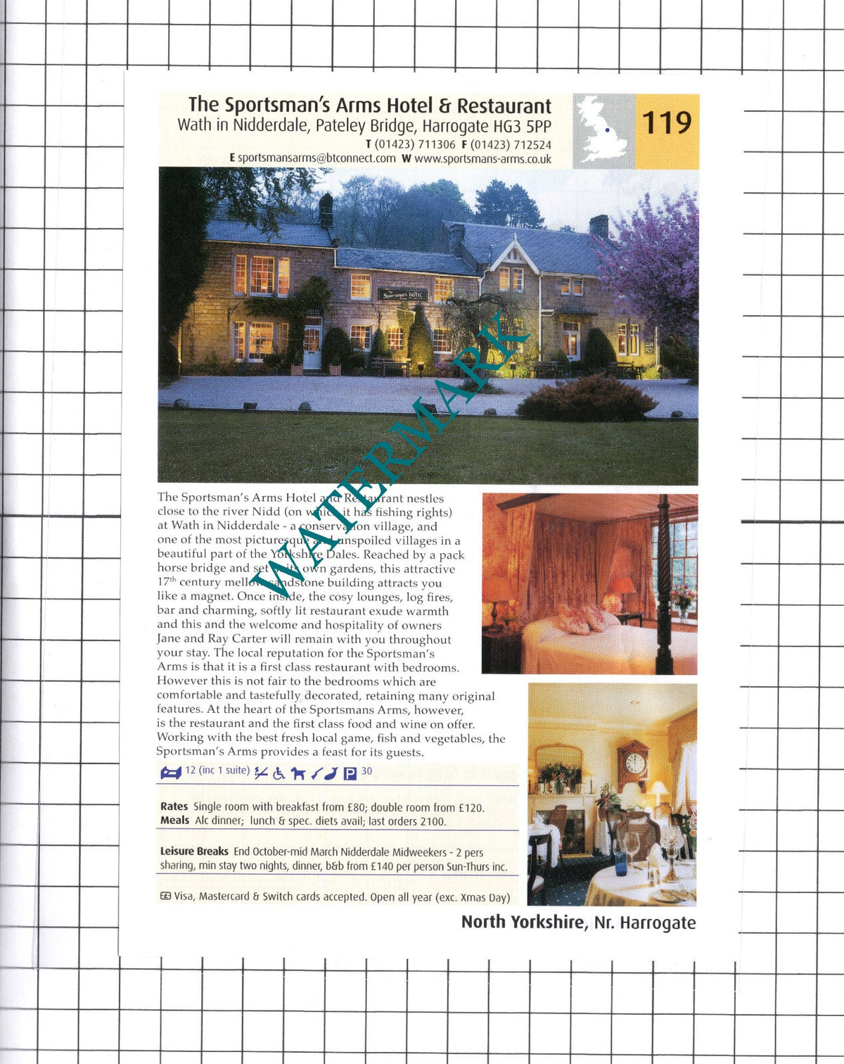 The Sportsman's Arms Wath In Nidderdale / Lastingham Grange - 2011 Advert