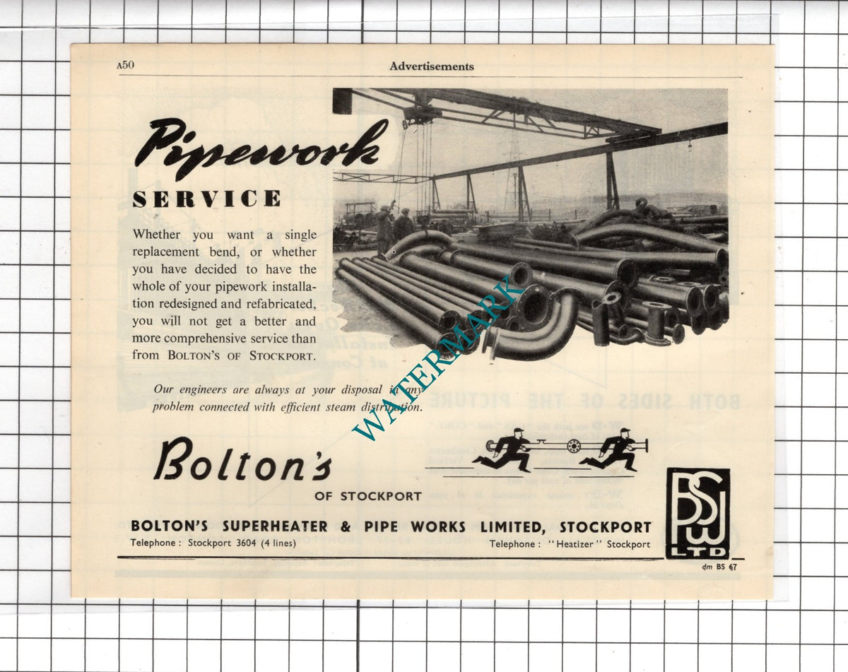 The Woodall-Duckham Vertical Retort / Bolton's Of Stockport  - 1951 Advert