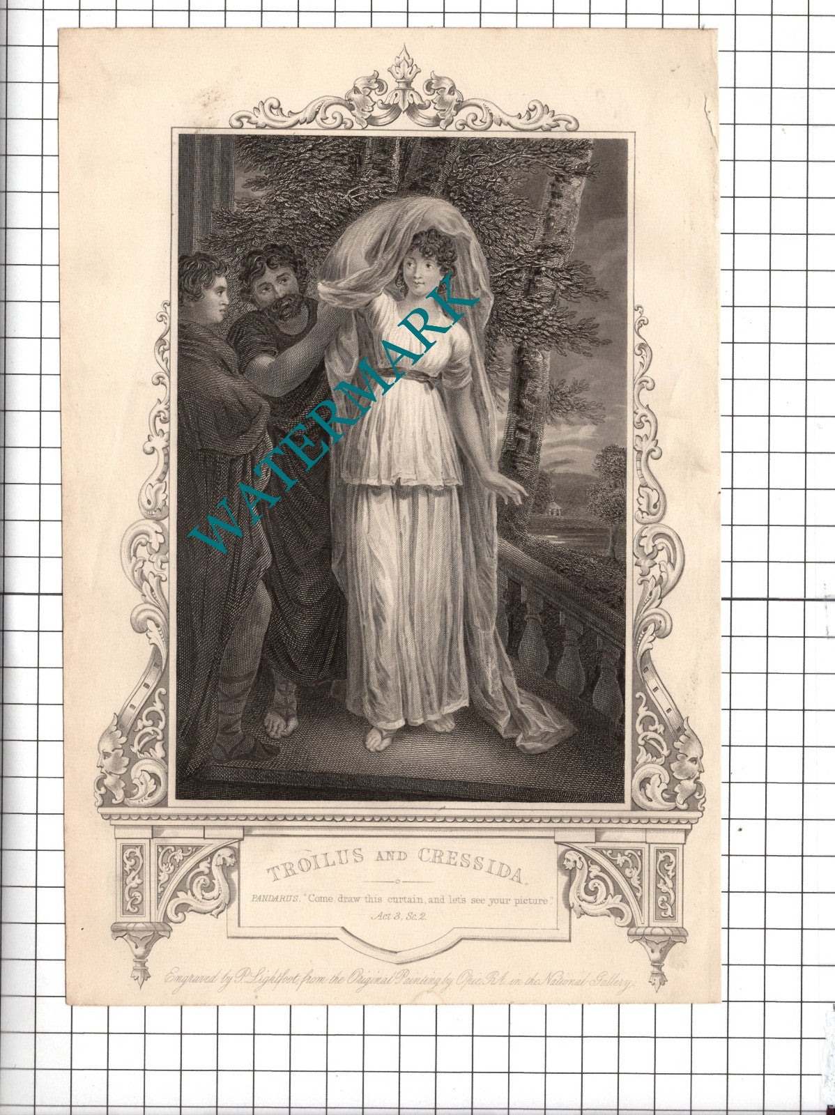 Troilus and Cressida William Shakespeare Print - c.1880