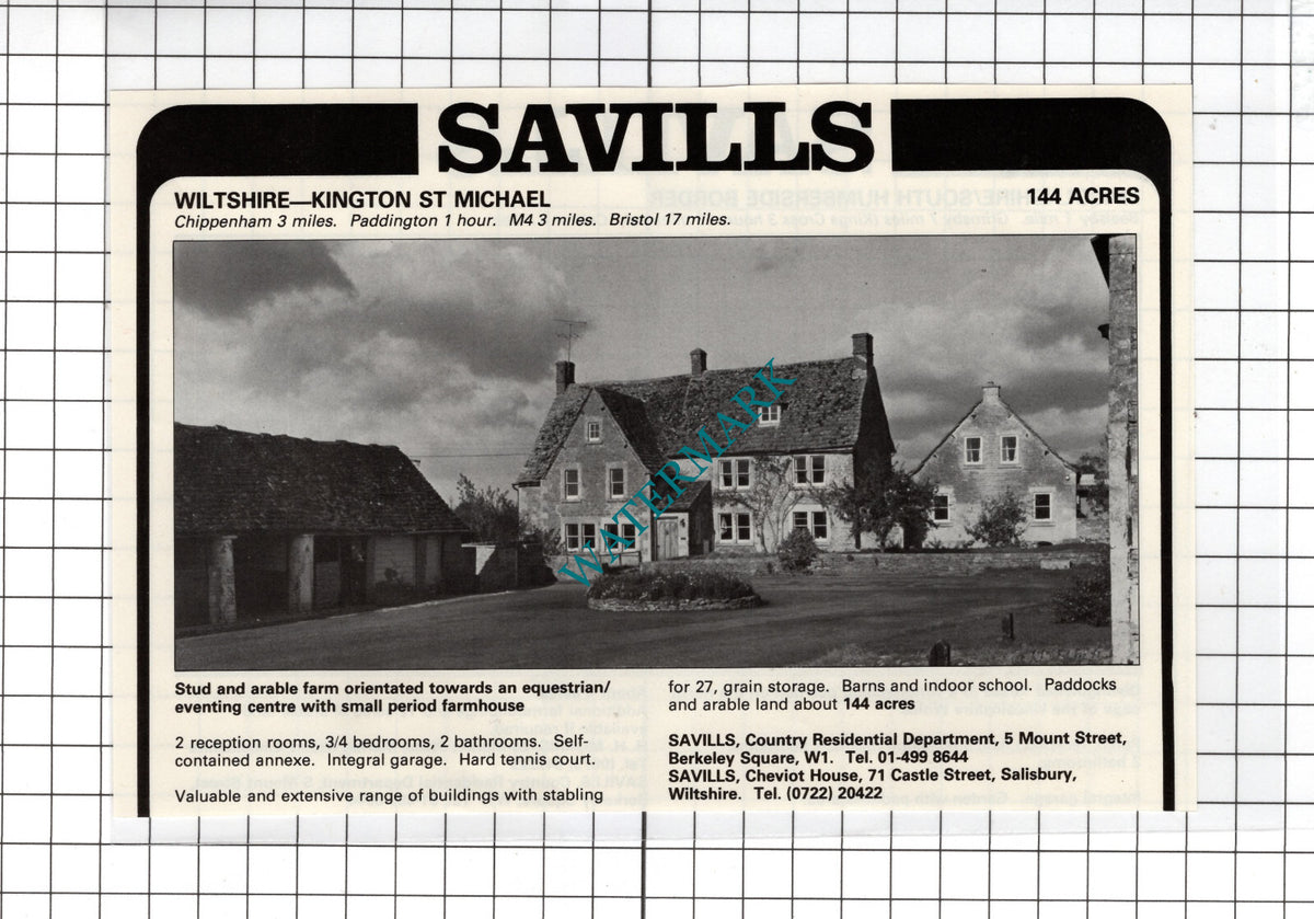 Beelsby Lincolnshire / Kington St Michael Wiltshire - 1981  House Sale Advert