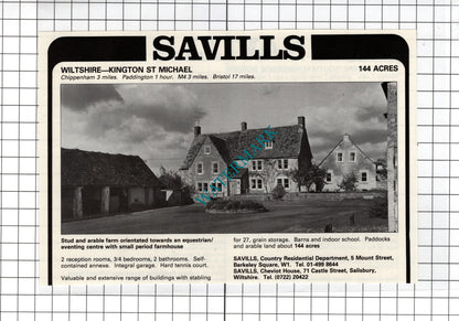 Beelsby Lincolnshire / Kington St Michael Wiltshire - 1981  House Sale Advert