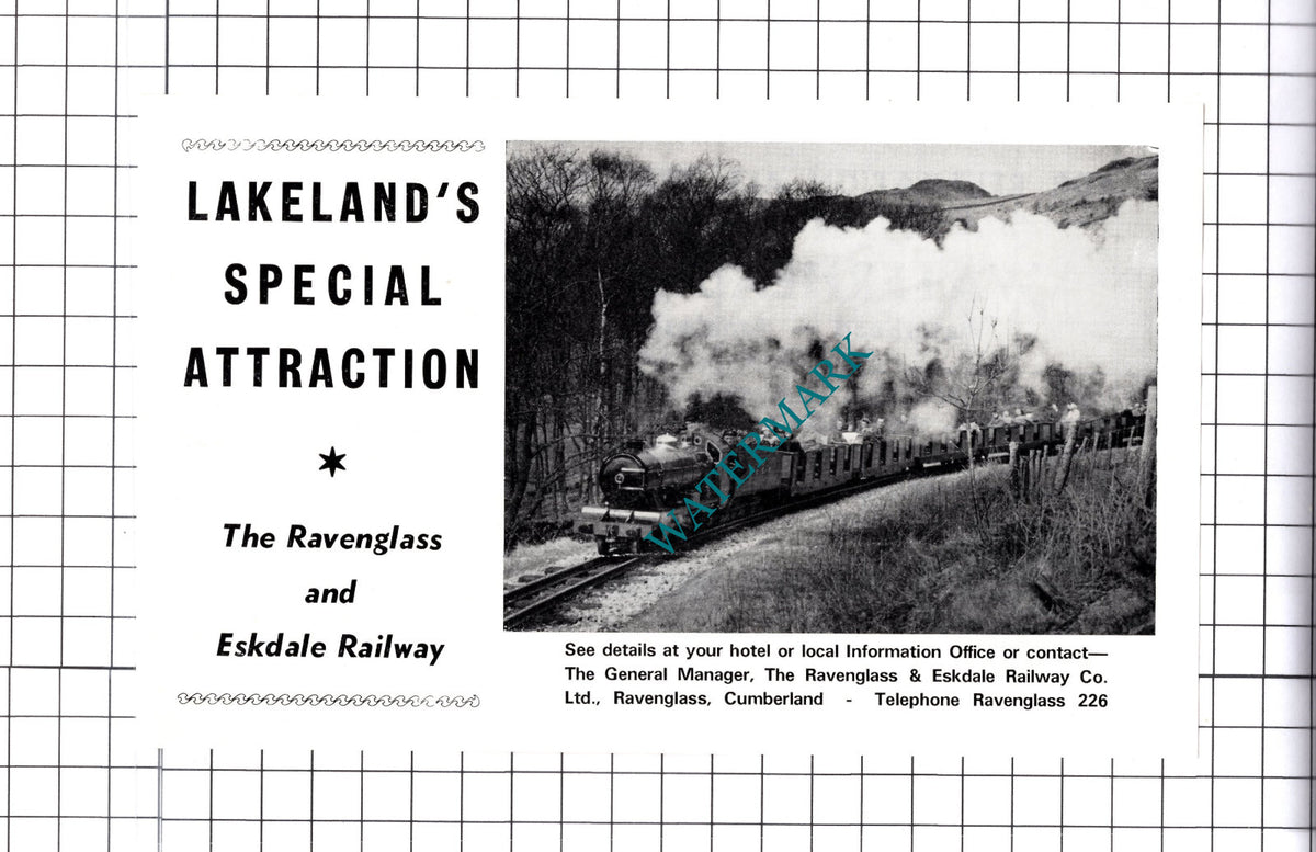 Ravenglass & Eskdale Railway / Waterhead Marine Ltd  Ambleside  - c.1968 Cutting