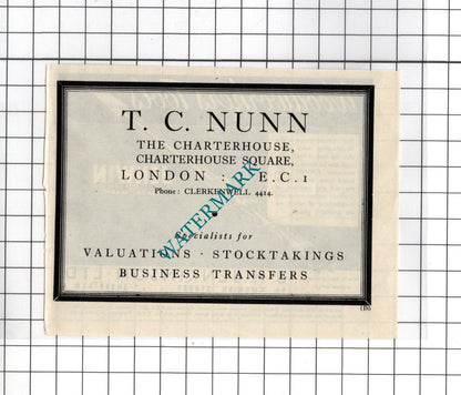 J H Jenkinson Ltd Sheffield / T C Nunn London - 1948 Small Advert