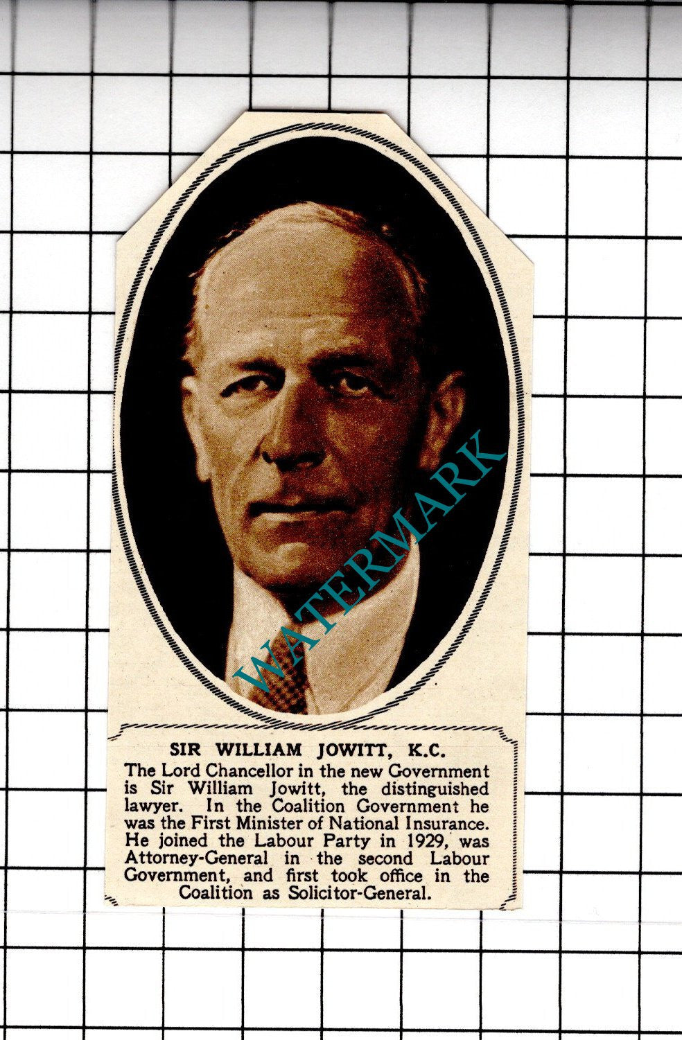 Sir William Jowitt -  1945 SMALL Cutting