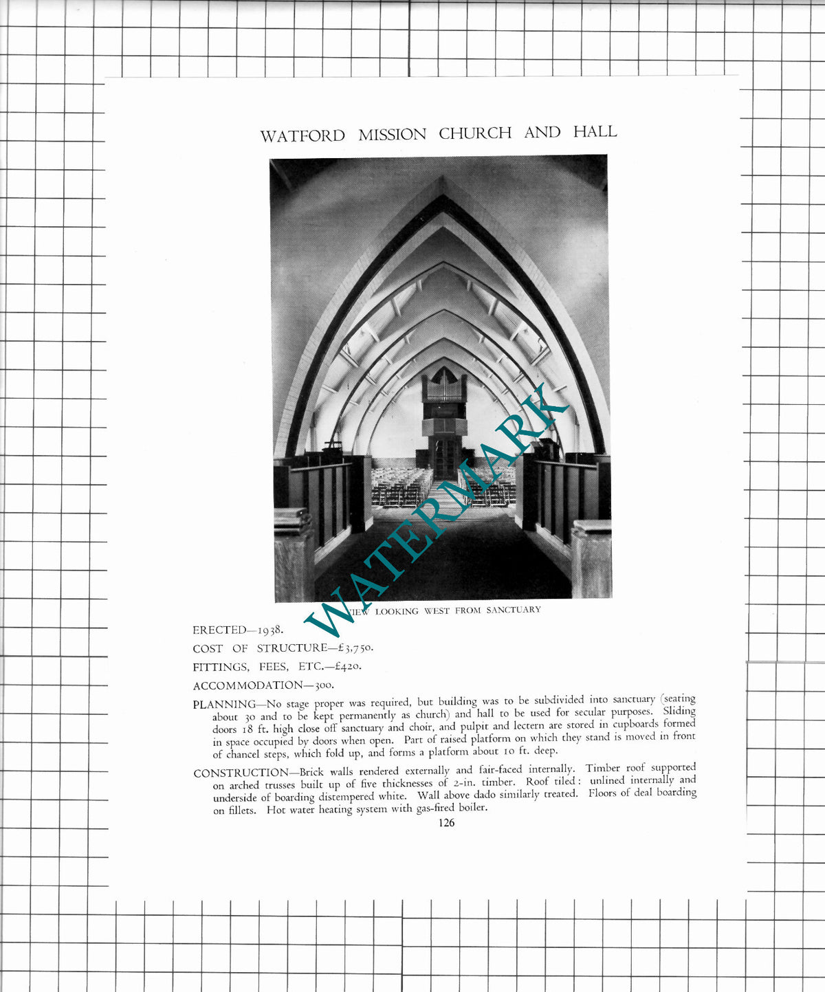 St Luke's Mission Church Watford Welch & Lander Architect -c.1947 Article/ Print