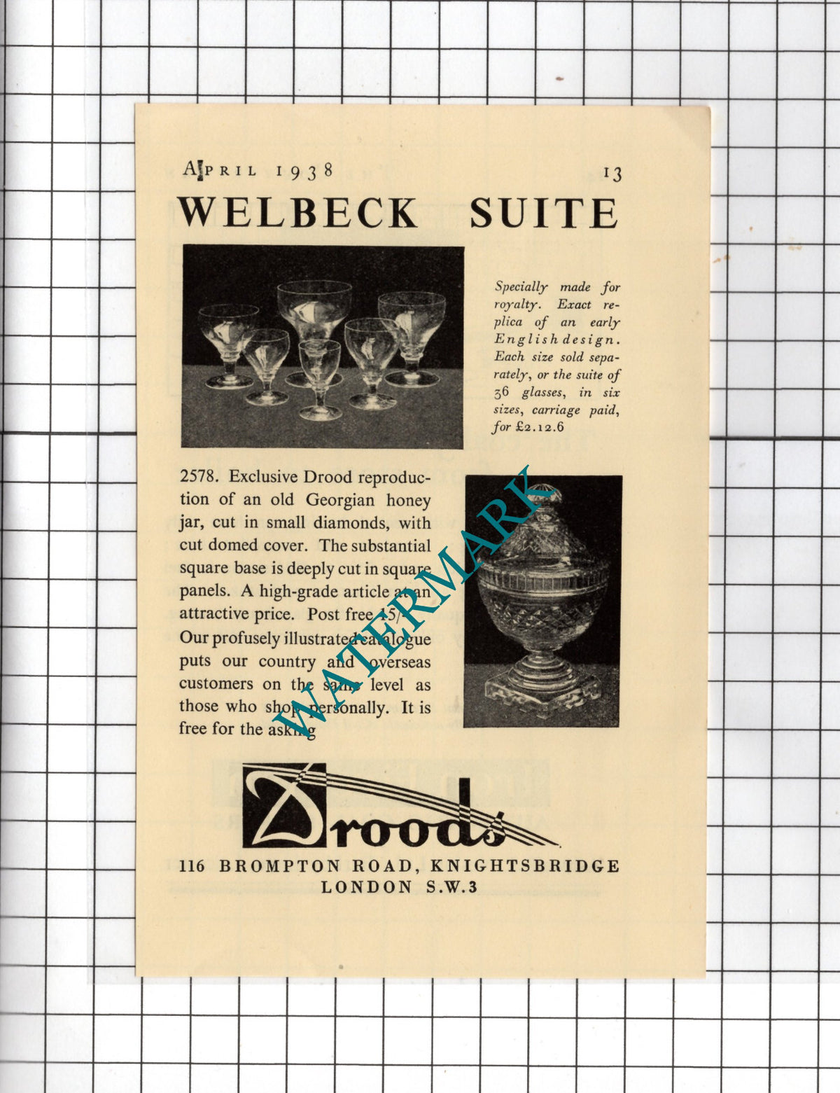 Droods Knightsbridge London / Ashwell & Nesbit Ltd Leicester - 1938 Advert