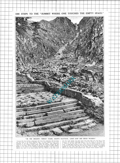 Dr Gilbert Grosvenor Tai Shan China National Geographic 1945 Two-Part Clipping