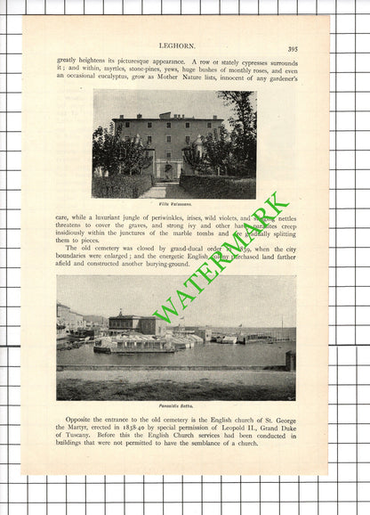 Leghorn Italy Livorno Montgomery Carmichael  - 1898 Article