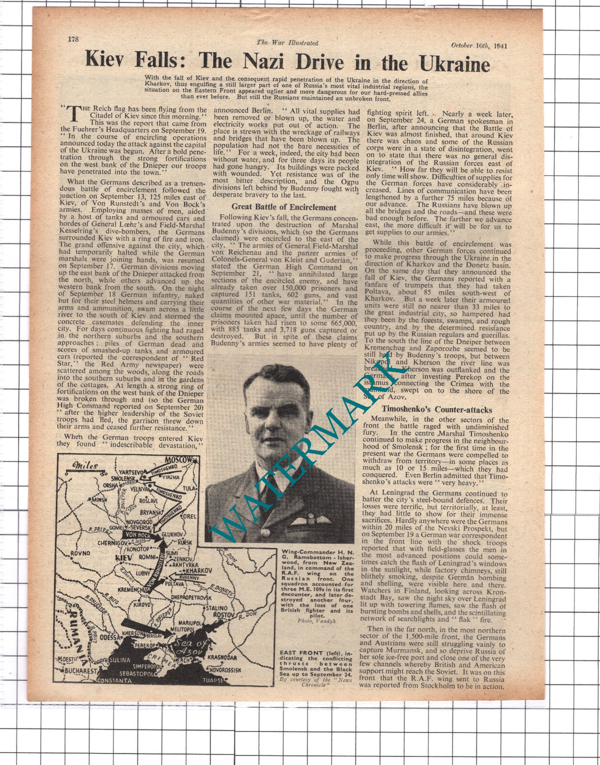 Kiev Ukraine World War Two WW2 Ramsbottom-Isherwood New Zealand - 1941 Clipping
