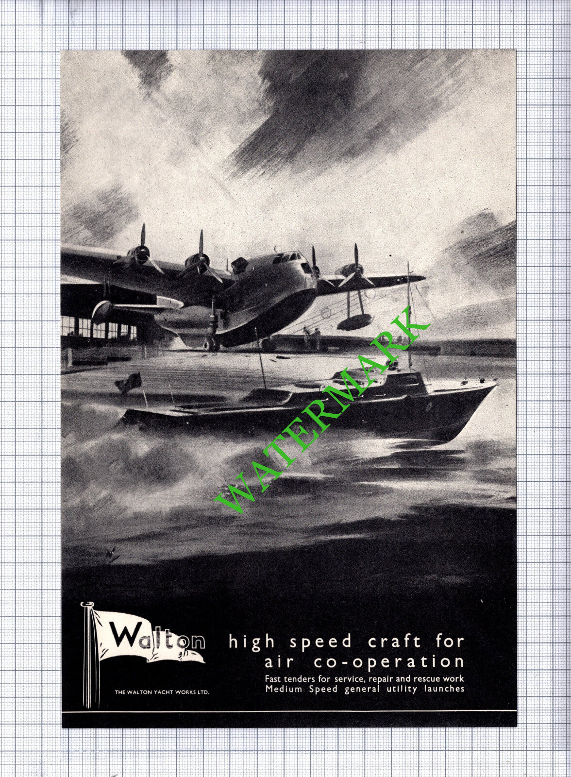 Delaney Gallay Ltd London / Walton Yacht Works Ltd ADVERT- 1942 Cutting