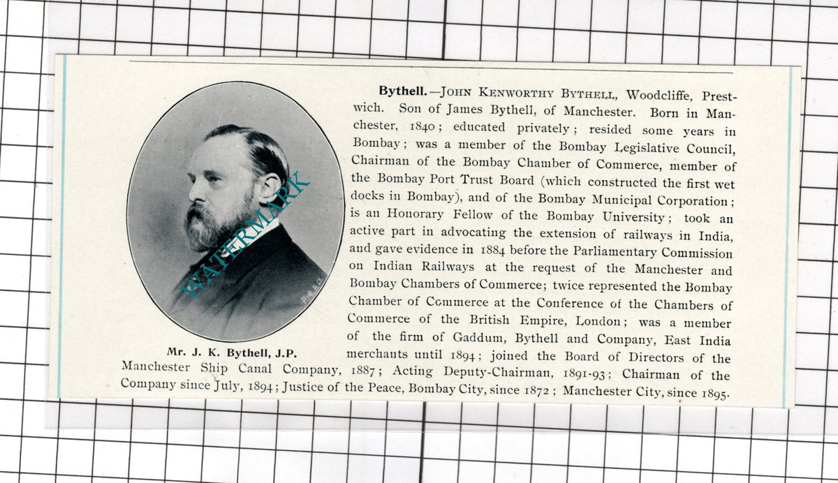 John Kenworthy Bythell Woodcliffe Prestwich Manchester - c.1900 Cutting