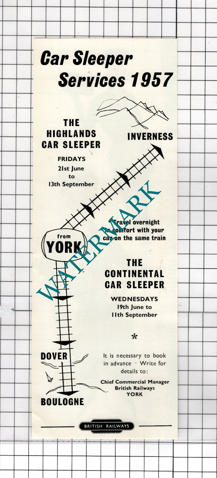 British Railways Car Sleeper Services - 1957 Advert