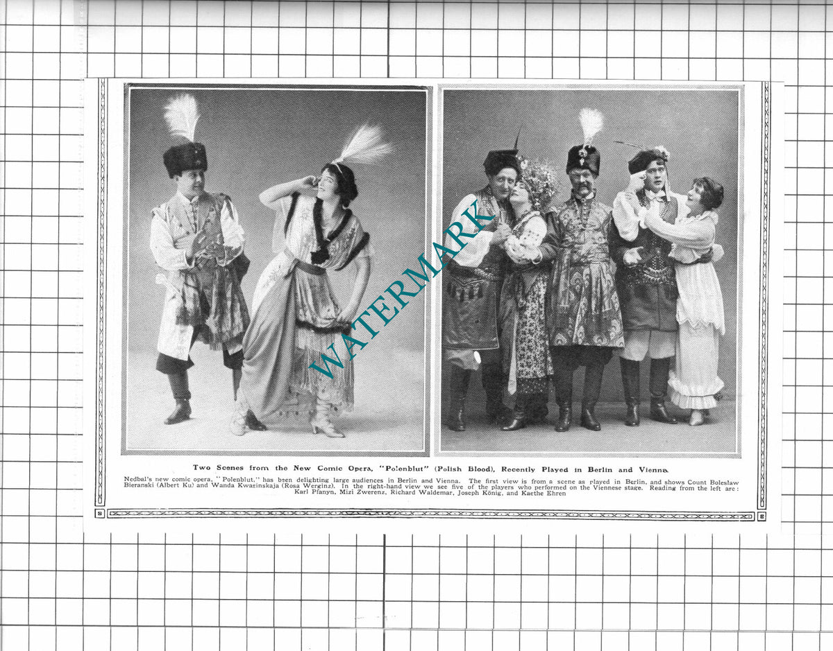 Albert Ku Rosa Werginz Opera Karl Pfanyn Kaethe Ehren Waldemar  - 1913 Clipping