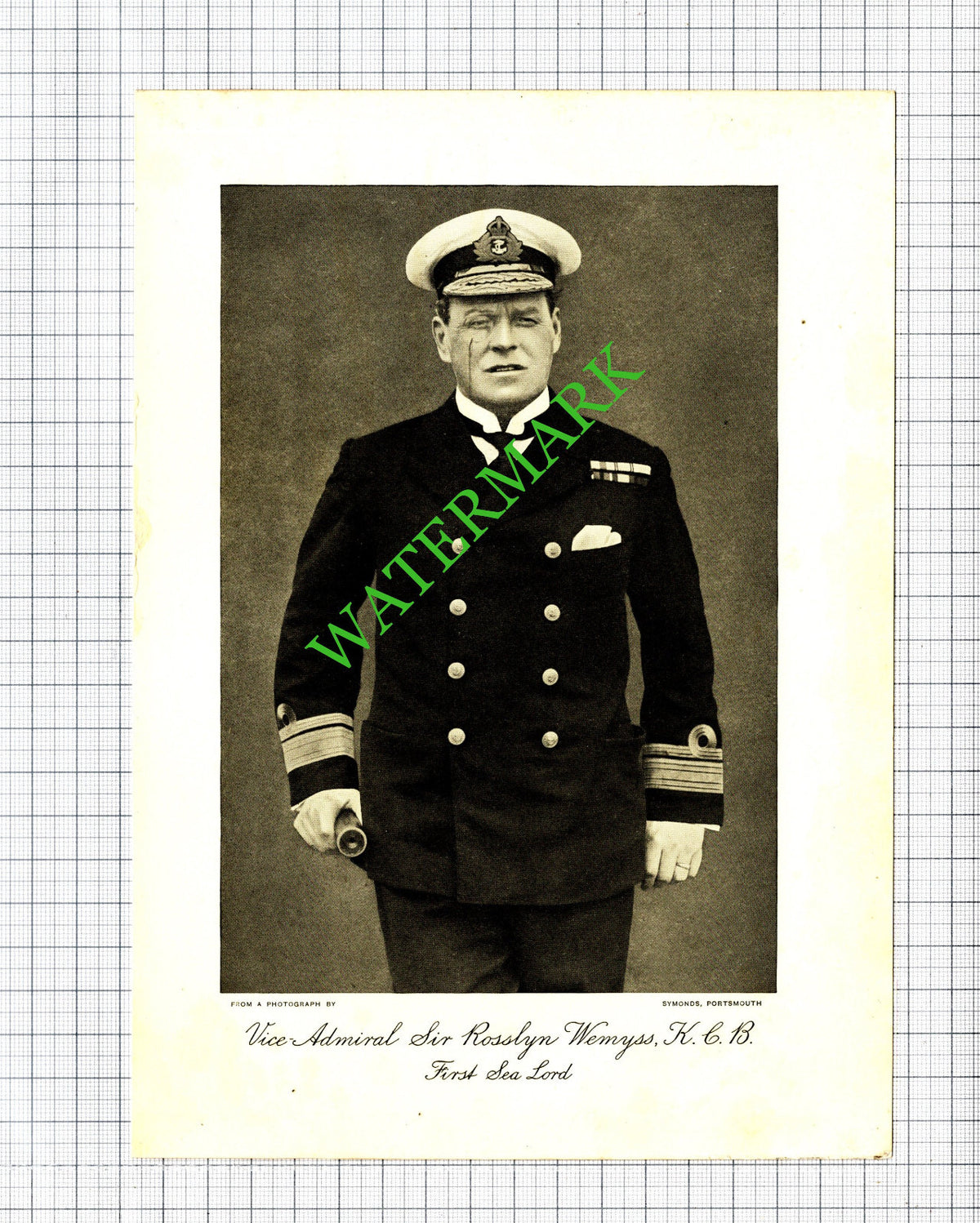 Vice Admiral Sir Rosslyn Wemyss  - 1920 Print