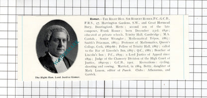 Sir Robert Romer Buntingford / James Patrick Bannerman Robertson   1905 Clipping