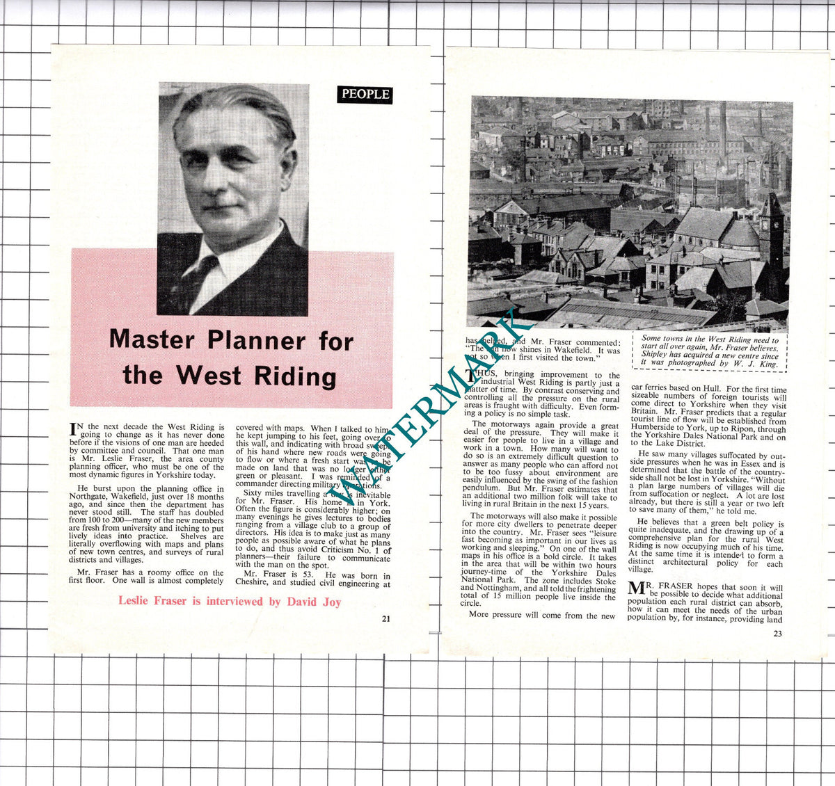 Mr Leslie Fraser Wakefield Yorkshire Planning Officer  - 1966 Article / Print