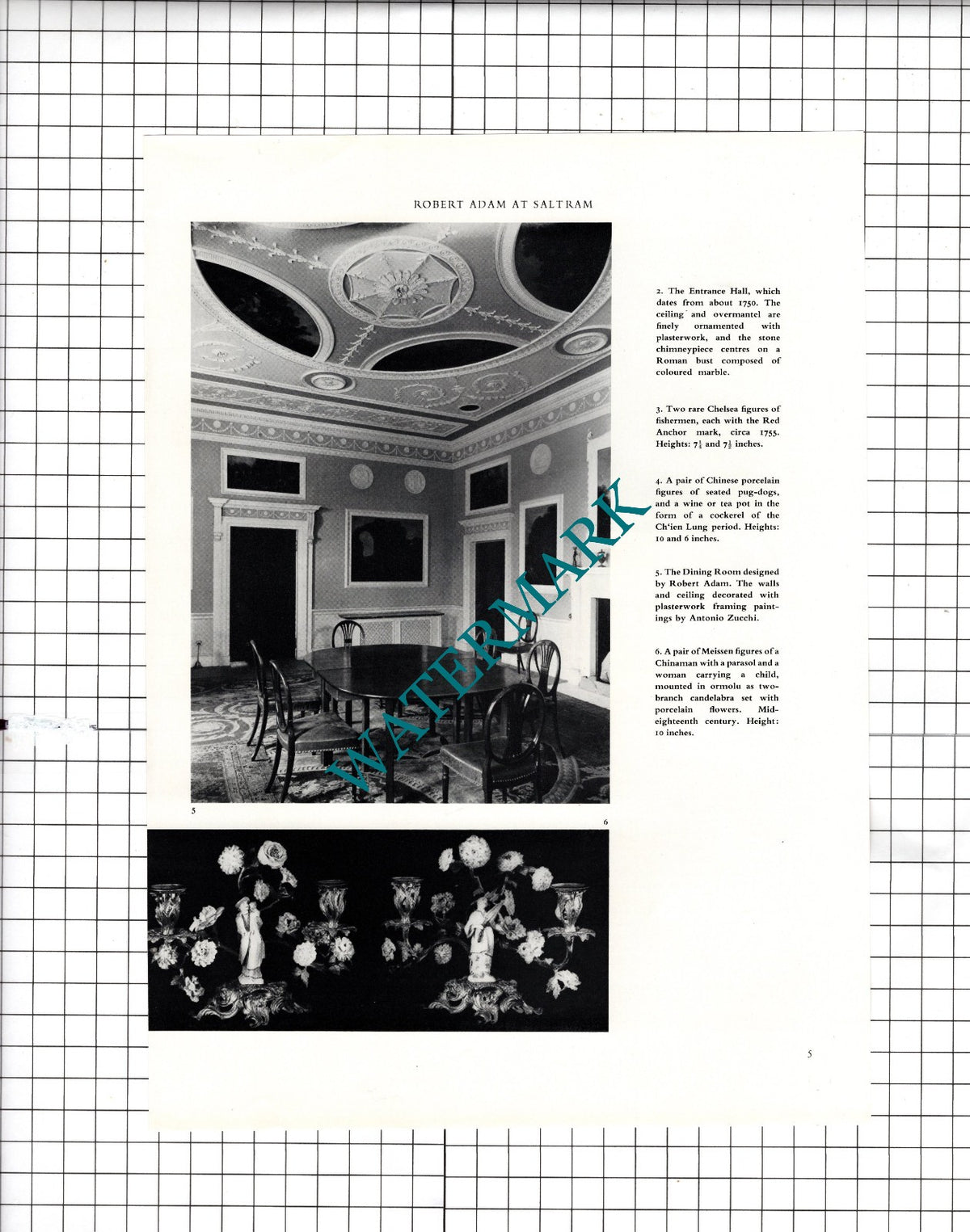 Saltram House Plymouth Devon Robert Adam  - 1958 Article