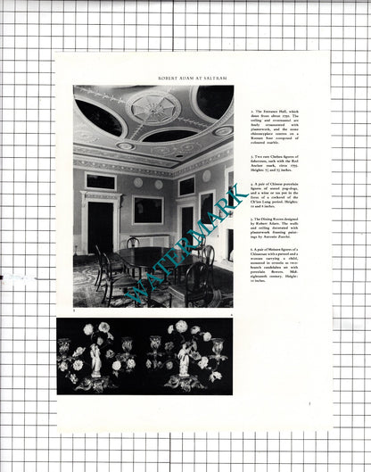 Saltram House Plymouth Devon Robert Adam  - 1958 Article