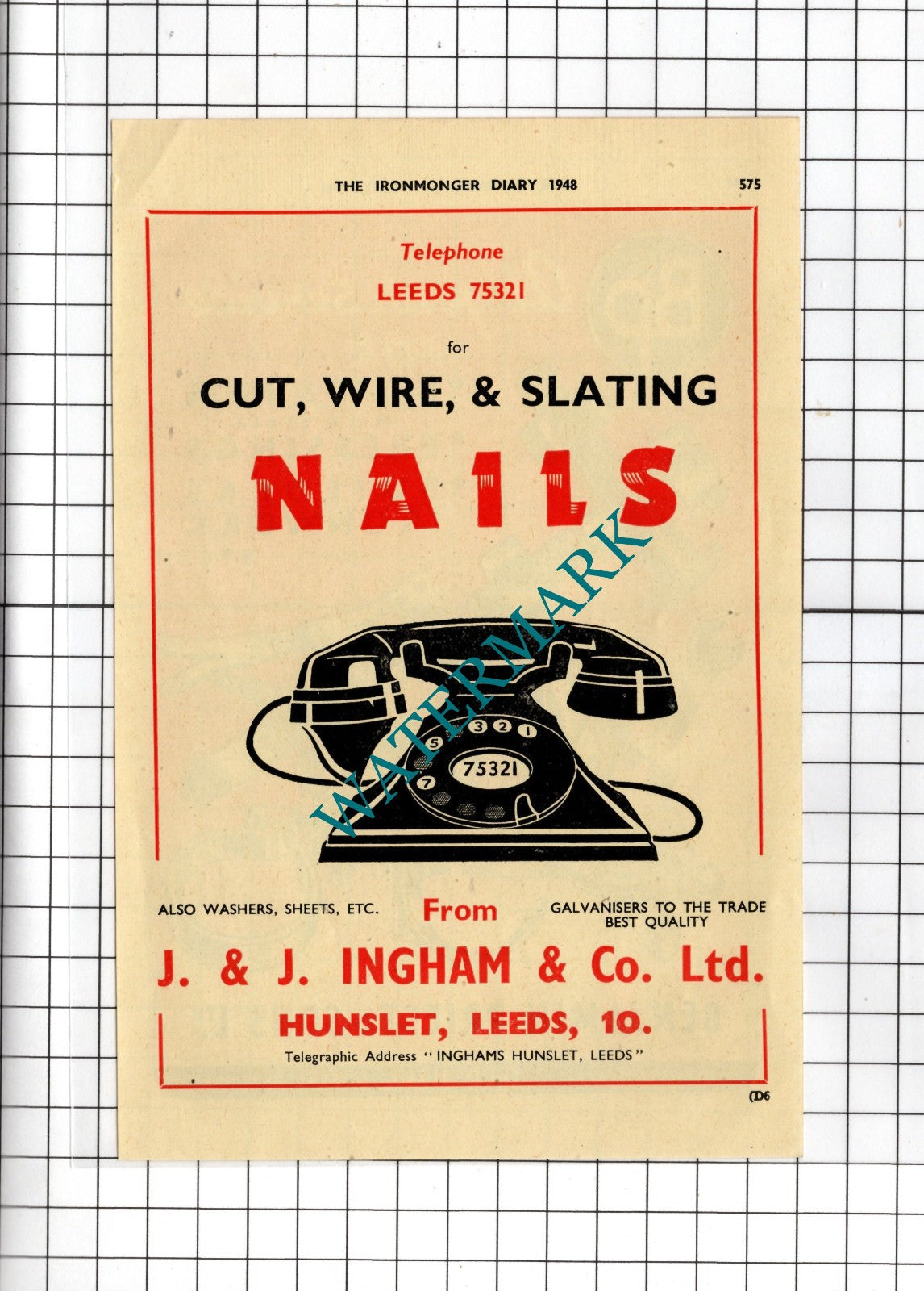 Benjamin Priest & Sons Ltd Old Hill  J & J Ingham & Co Hunslet Leeds 1948 Advert