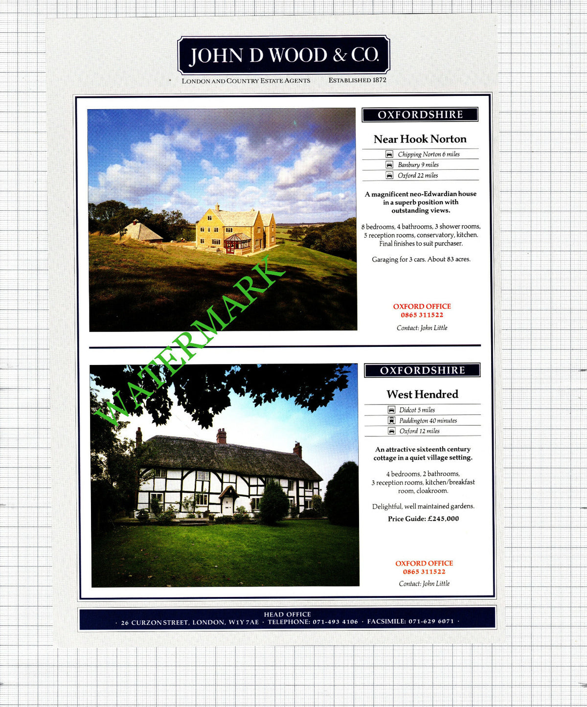 Green Park East Cliff Bournemouth Hook Norton West Hendred Advert - 1991 Cutting