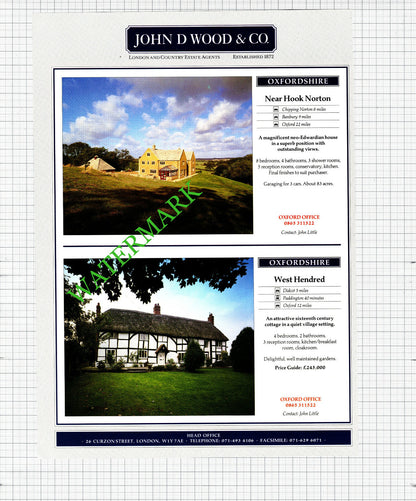 Green Park East Cliff Bournemouth Hook Norton West Hendred Advert - 1991 Cutting
