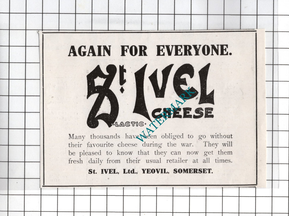 St Ivel Cheese St Ivel Ltd Yeovil Somerset  - 1920 Small Advert
