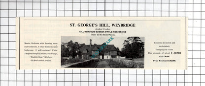 Colchester Essex  / St George's Hill Weybridge Surrey - 1967 House Sale Advert
