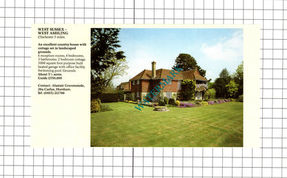 Betchworth Surrey  / West Ashling Sussex House Sale Advert - 1991 Clipping