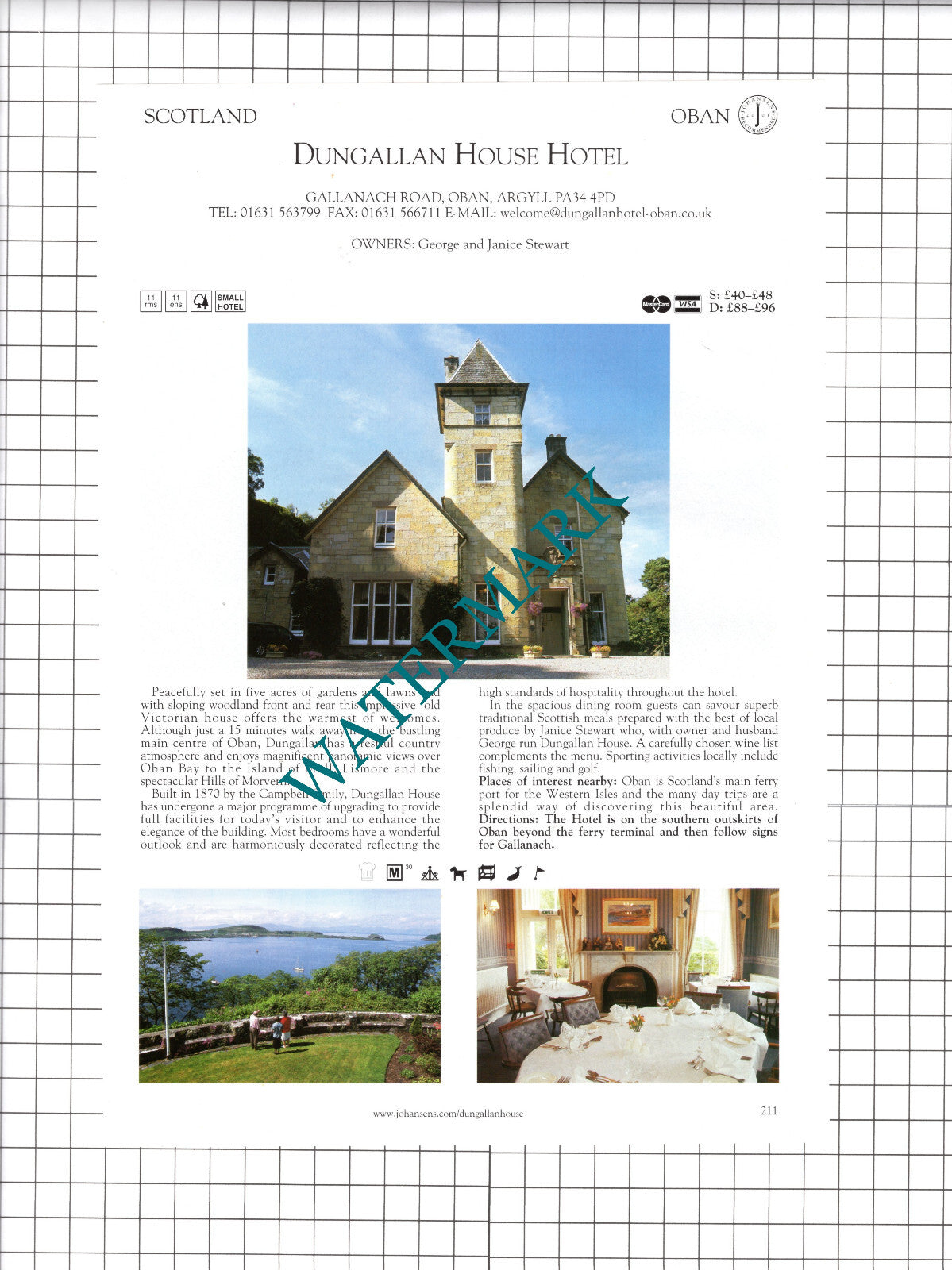 Dungallan House Hotel Oban Knockendarroch House Pitlochry Advert- c.2001 Cutting
