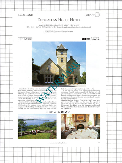 Dungallan House Hotel Oban Knockendarroch House Pitlochry Advert- c.2001 Cutting