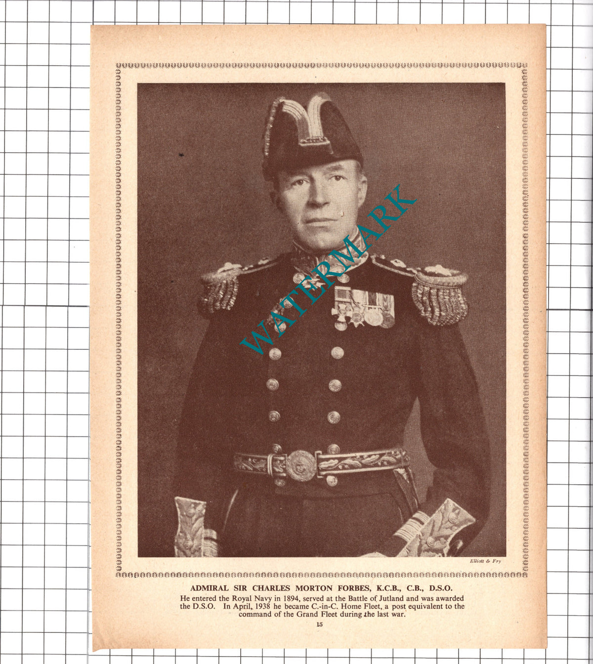 Admiral Sir Charles Morton Forbes Royal Navy - 1940 Clipping / Print