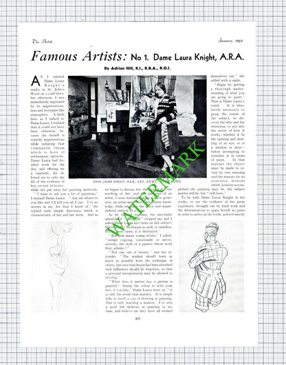 Dame Laura Knight Artist  - 1932 Article