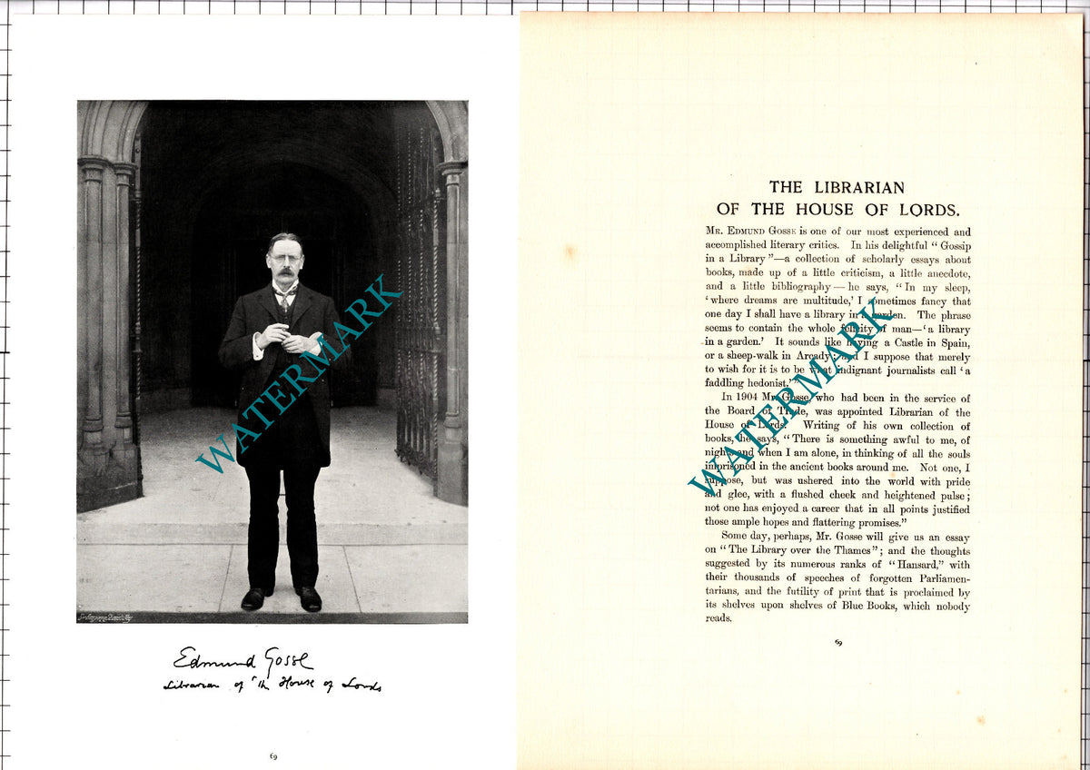Mr Edmund Gosse House Of Lords - c.1904 Article / Print