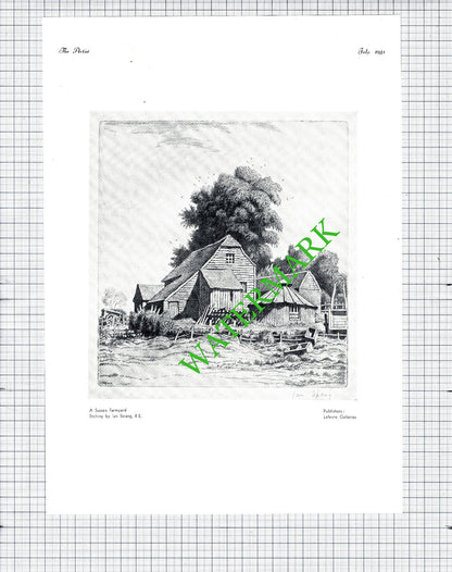 Farmyard Farm Adrian Hill Ian Strang Littlejohns  - 1930s Cutting / Print X 3