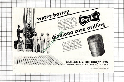 African Boot Company Nairobi Kenya / Craelius E A Drilling Co Ltd - 1951 Advert