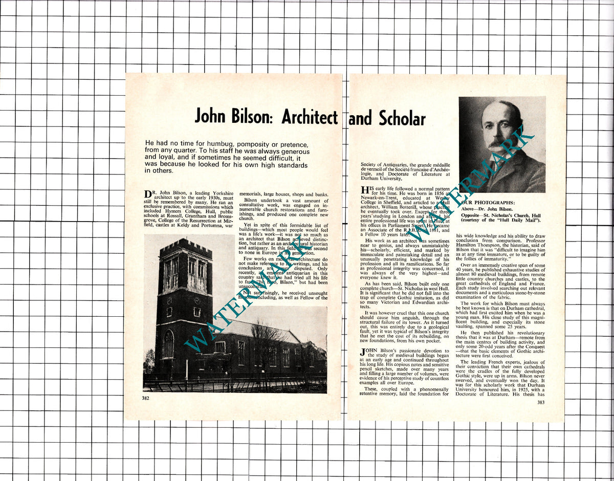 Dr John Bilson Architect Yorkshire - 1976 Article / Print