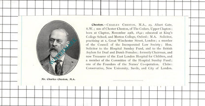 Charles Burney Halstead Lodge / Charles Cheston The Cedars - c.1905 Clipping