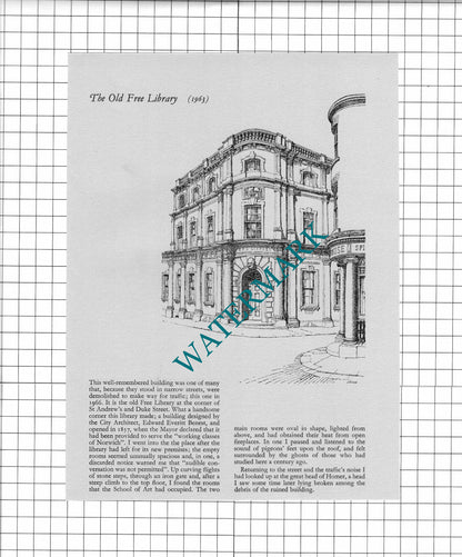 The Old Free Library Norwich  / The Old Baths Norfolk - 1970s Clipping/ Print