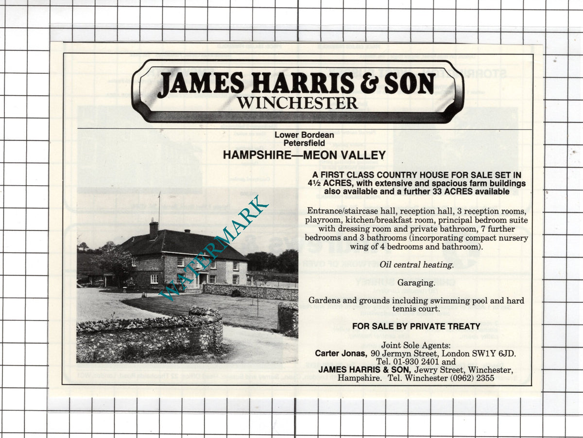Lower Bordean Petersfield Hampshire  - 1980  House Sale  Advert