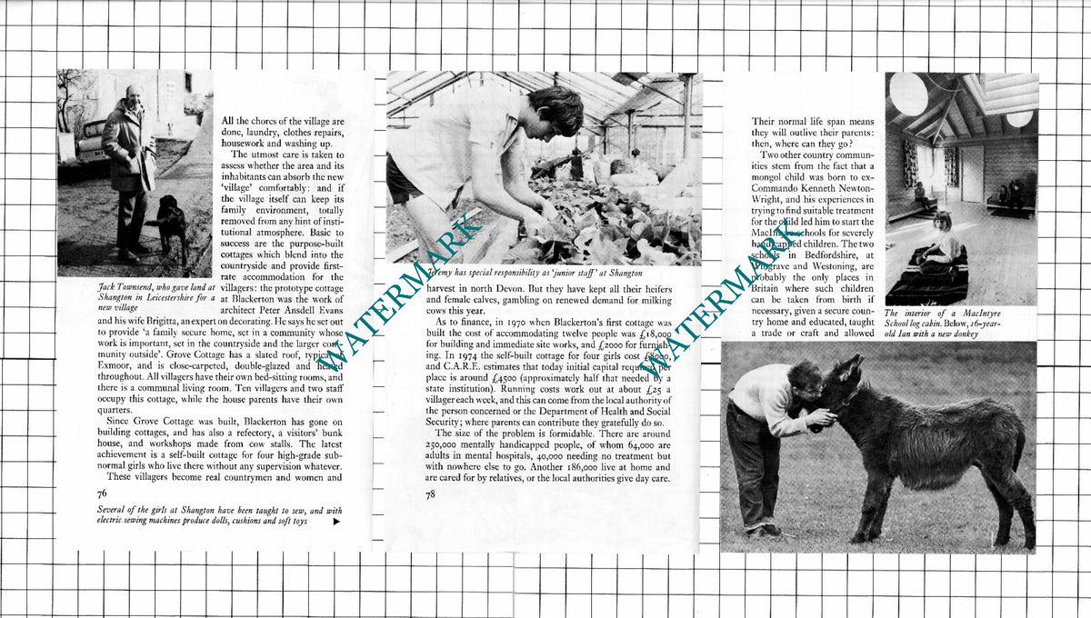 Blackerton Village Peter Forbes Shangton CARE   - 1975 Article / Print