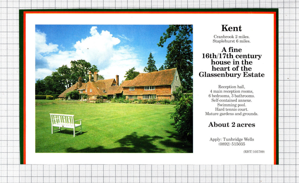 Cranbrook Kent Glassenbury Estate House Sale Advert -  1991 Cutting