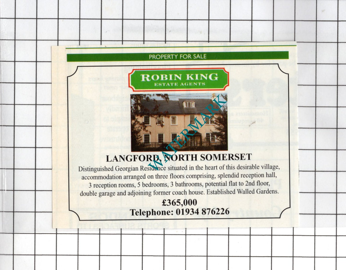 Langford Somerset  House Sale Advert  - 1997 SMALL Cutting