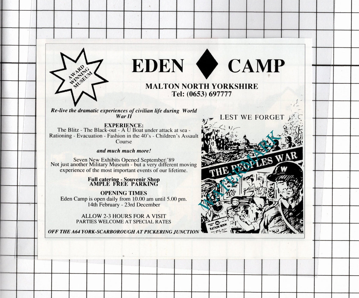 Eden Camp Malton North Yorkshire    - 1990 Advert