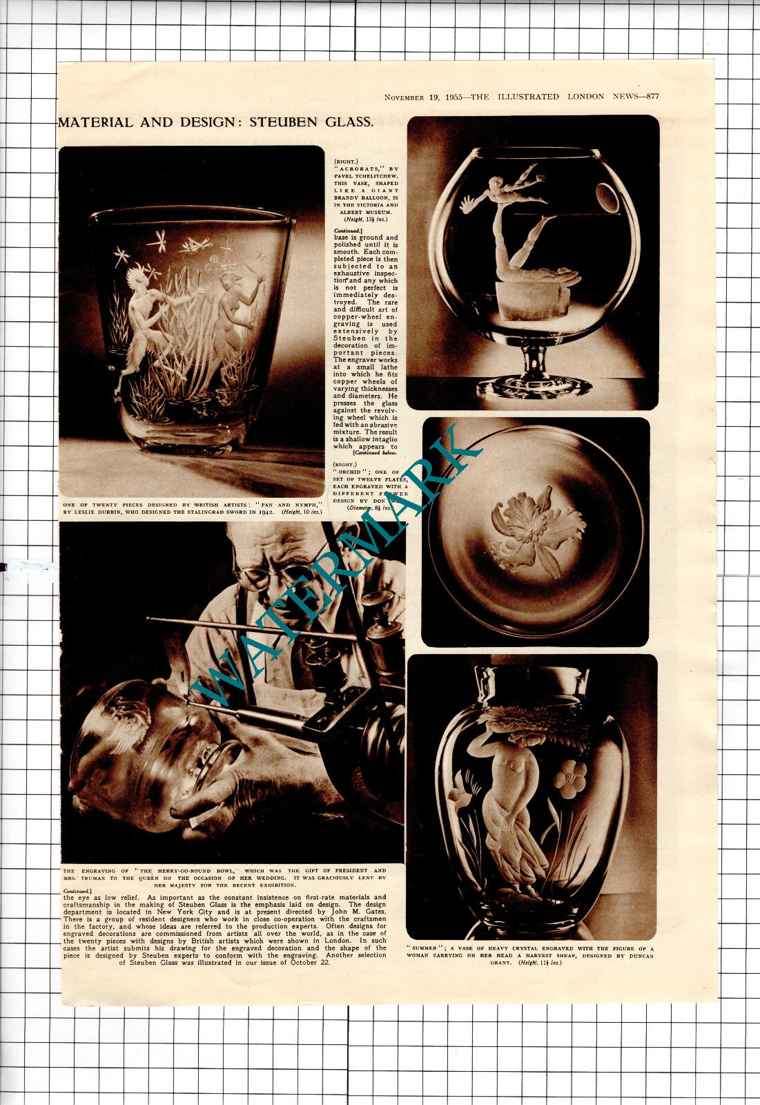 Steuben Glass Corning Glass Centre New York - 1955 Article