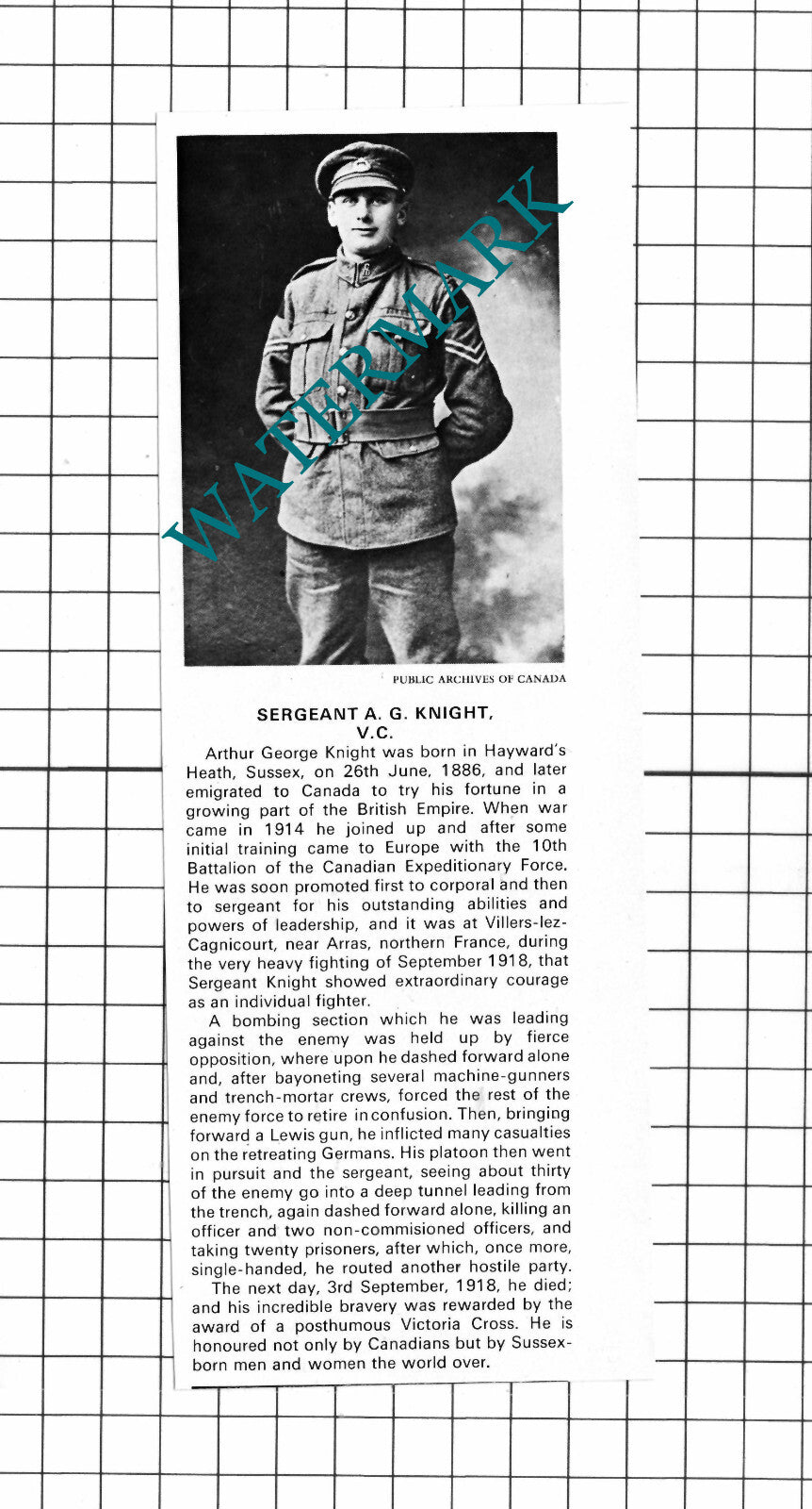 Sgt Arthur George Knight Hayward's Heath Sussex - 1976 Cutting