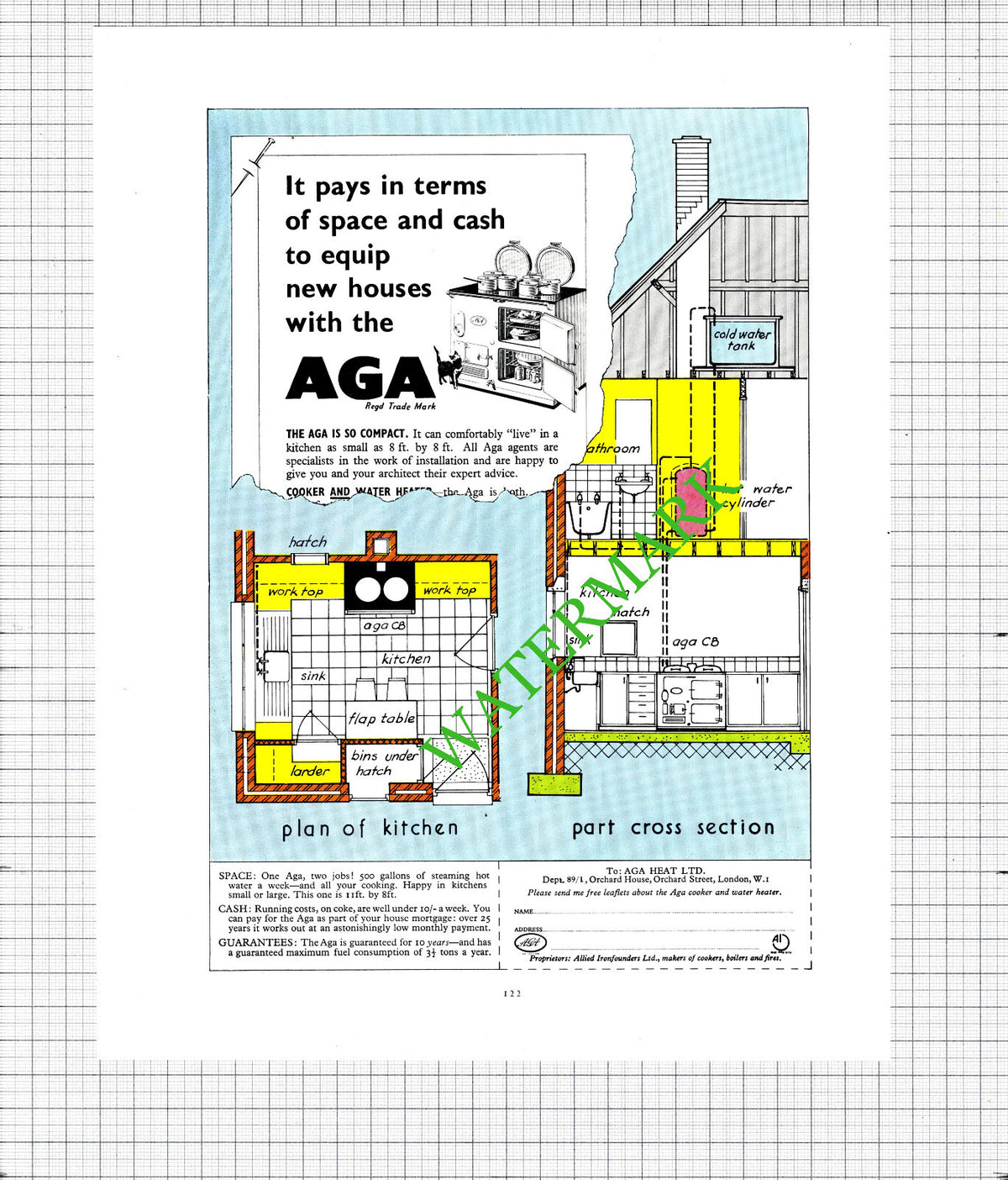 AGA ADVERT   - 1956 Cutting
