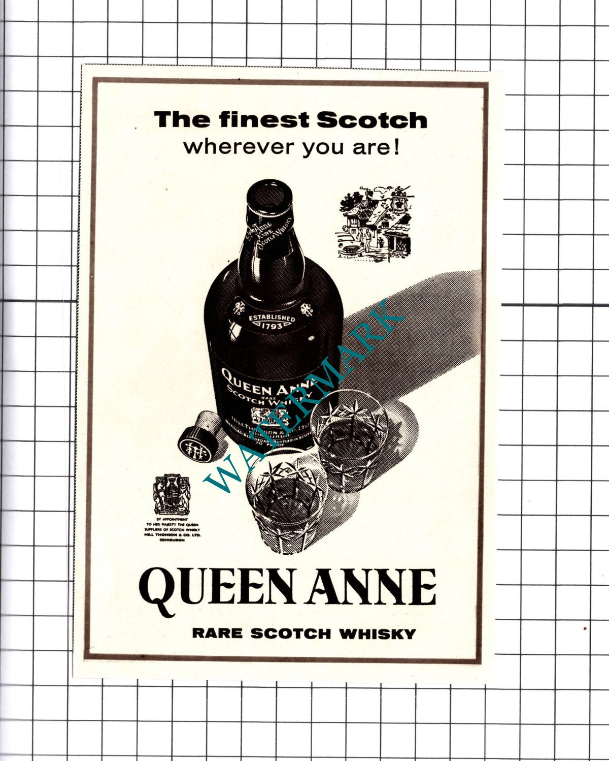 Queen Anne Whisky Small Advert -  1961 Cutting / Print