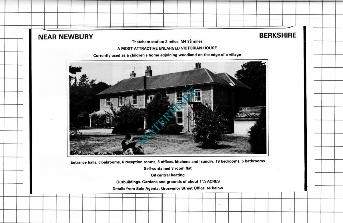 Newbury Berkshire House Sale Advert - 1980 Clipping / Print