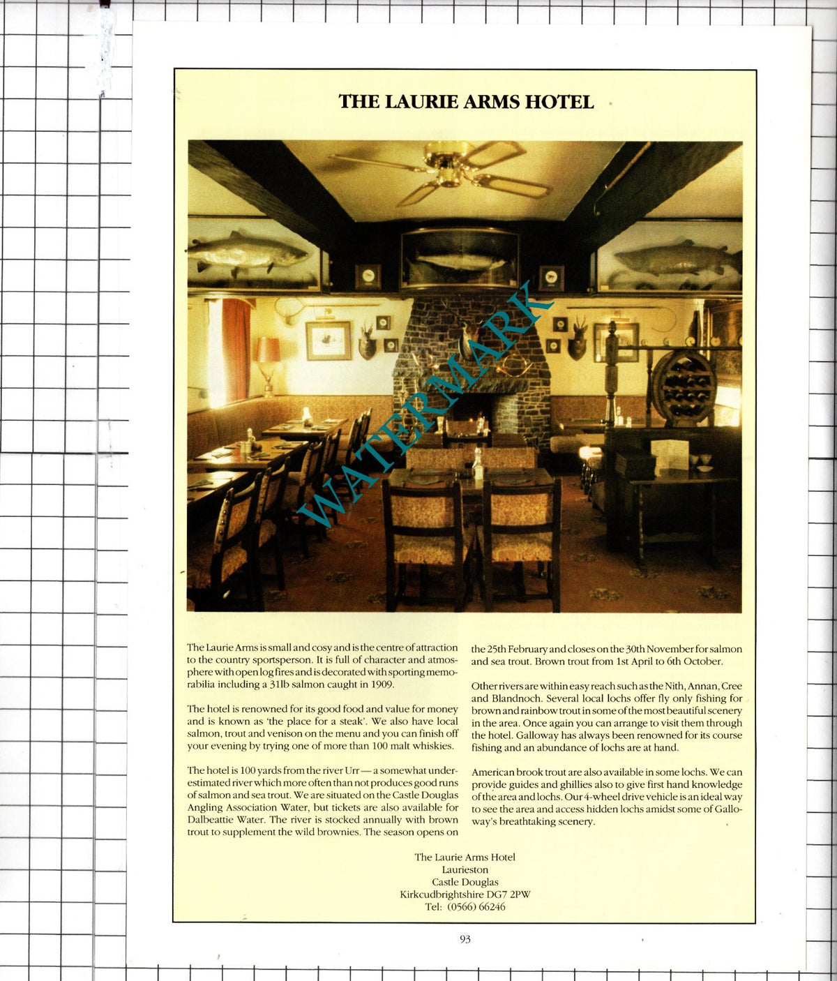 The Laurie Arms Hotel Haugh of Urr Castle Douglas Scotland - 1991 Advert